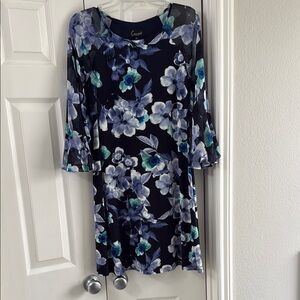 Floral Blue and Green Dress